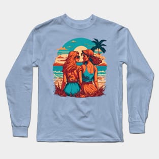 Two Girls on The Beach Long Sleeve T-Shirt